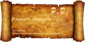 Paunert Dominik névjegykártya